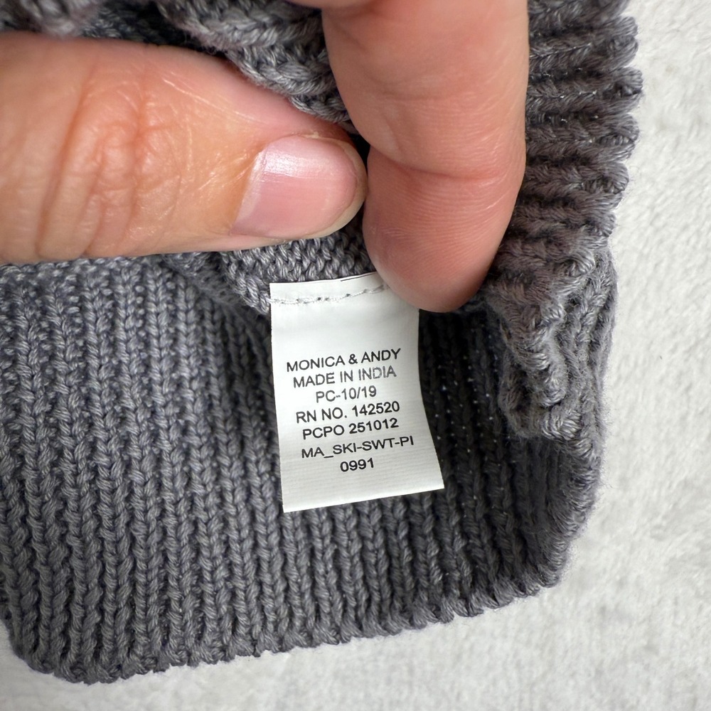 NWT Monica + Andy Organic Cotton Knit Cardigan Pink Gray White Girls 2T - Picture 3 of 5